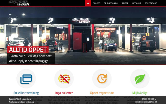 Skärmdump av expresswash.se